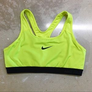 Neon yellow Nike sports bra